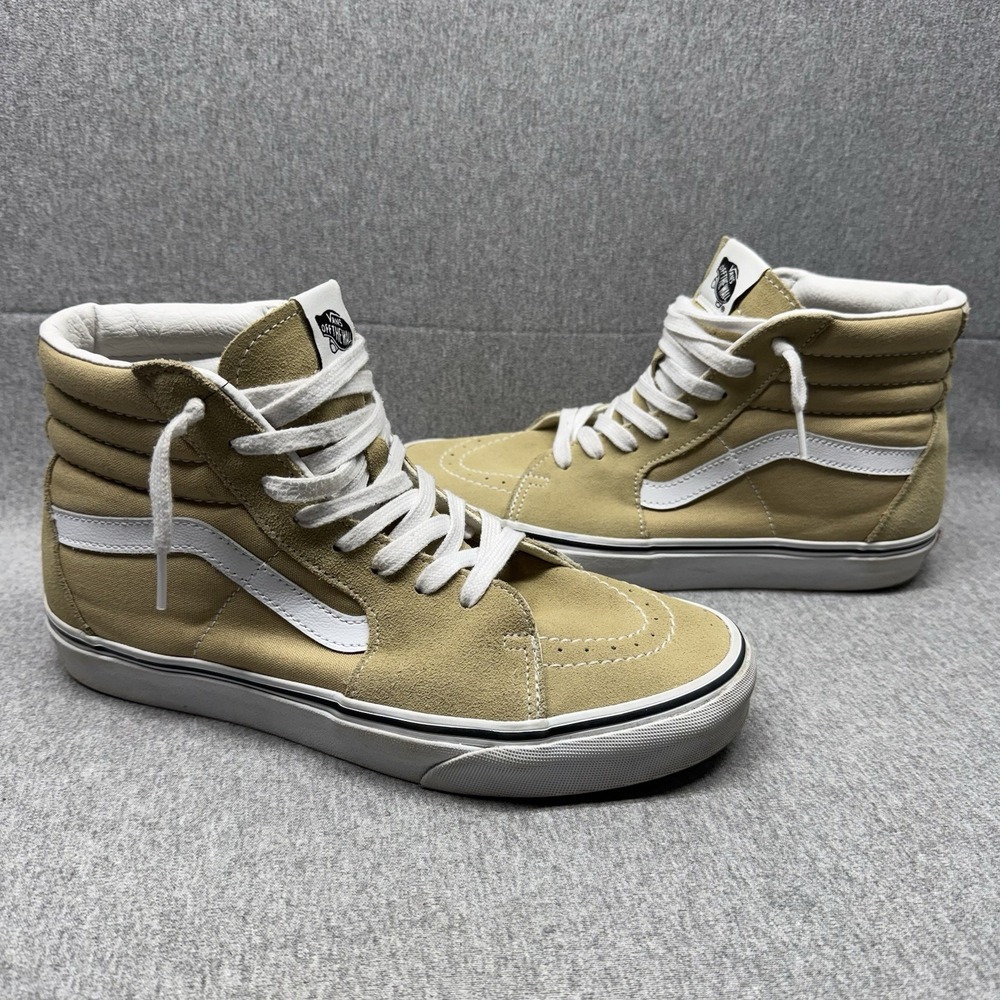 VANS Eco Theory Sk8-Hi Men 8.5/Wo 10 Tapered Sneakers Mustard Gold/True White